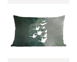 Sierkussens - Kussentjes Woonkamer - 50x30 cm - Vogel - Japandi - Groen