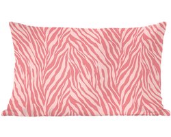 Sierkussens - Kussentjes Woonkamer - 50x30 cm - Zebra - Print - Roze
