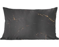 Sierkussens - Kussentjes Woonkamer - 50x30 cm - Zwart marmer - Gouden aders - Klassiek