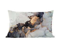Sierkussens - Kussentjes Woonkamer - 50x30 cm - Zwart - Marmer - Luxe - Goud