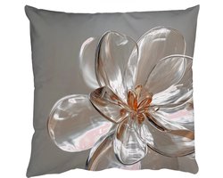 Sierkussens - Kussentjes Woonkamer - 50x50 cm - Bloem - Glazen - Doorzichtig