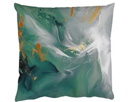 Sierkussens - Kussentjes Woonkamer - 50x50 cm - Groen - Modern - Marmer - Abstract