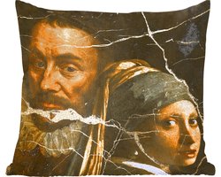 Sierkussens - Kussentjes Woonkamer - 50x50 cm - Kunst - Collage - Oude meesters