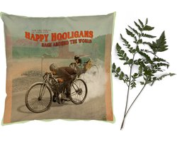 Sierkussens - Kussentjes Woonkamer - 50x50 cm - Mancave - Motor - Wielen - Vintage