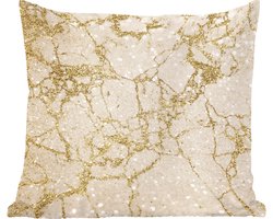 Sierkussens - Kussentjes Woonkamer - 50x50 cm - Marmer - Goud - Glitter