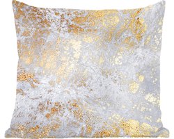 Sierkussens - Kussentjes Woonkamer - 50x50 cm - Marmer - Goud - Grijs