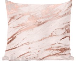 Sierkussens - Kussentjes Woonkamer - 50x50 cm - Marmer - Roze - Rosé Goud