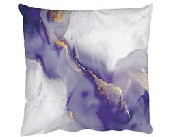 Sierkussens - Kussentjes Woonkamer - 50x50 cm - Paars - Modern - Marmer - Abstract