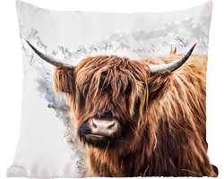 Sierkussens - Kussentjes Woonkamer - 50x50 cm - Schotse Hooglander - Schotse Koe