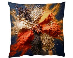 Sierkussens - Kussentjes Woonkamer - 50x50 cm - Specerijen - Explosie - Oranje