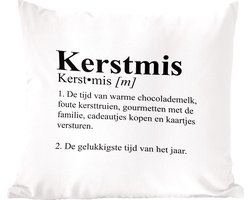 Sierkussens - Kussentjes Woonkamer - 50x50 cm - Spreuken - Quotes - Kerstmis definitie - Woordenboek - Kerst - Kerstversiering - Kerstdecoratie voor binnen - Woonkamer