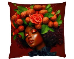 Sierkussens - Kussentjes Woonkamer - 50x50 cm - Vrouw - lychee - exotisch
