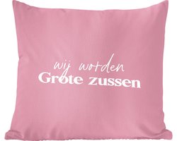 Sierkussens - Kussentjes Woonkamer - 50x50 cm - Wij worden Grote zussen - Zussen - Grote zus - Quotes - Spreuken
