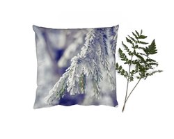 Sierkussens - Kussentjes Woonkamer - 50x50 cm - Winter - Dennenboom - Sneeuw - Landelijk - Kerstversiering - Kerstdecoratie voor binnen - Woonkamer