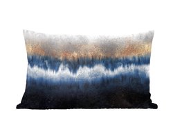 Sierkussens - Kussentjes Woonkamer - 60x40 cm - Abstract - Goud - Luxe - Blauw
