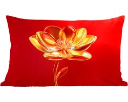 Sierkussens - Kussentjes Woonkamer - 60x40 cm - Bloem - Goud - Glazen