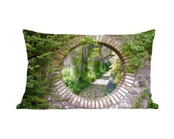 Sierkussens - Kussentjes Woonkamer - 60x40 cm - Bos - Stenen - Doorkijk - Pad