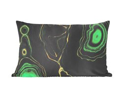 Sierkussens - Kussentjes Woonkamer - 60x40 cm - Gold - Groen - Agaat steen - Geode - Marmer