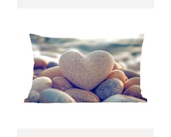Sierkussens - Kussentjes Woonkamer - 60x40 cm - Hart - Stenen - Natuur - Keien - Zen - Kiezelstenen
