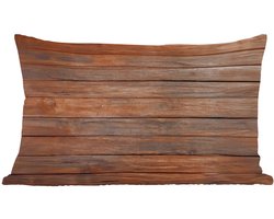 Sierkussens - Kussentjes Woonkamer - 60x40 cm - Houten plankpatroon - Warmte - Natuurlijk