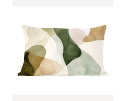Sierkussens - Kussentjes Woonkamer - 60x40 cm - Japandi - Abstract - Groen