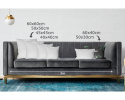 Sierkussens - Kussentjes Woonkamer - 60x40 cm - Kers - Cocktail - Rood - Marmer