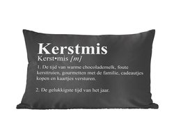 Sierkussens - Kussentjes Woonkamer - 60x40 cm - Kerst - Kerstmis definitie - Quotes - Woordenboek - Spreuken - Kerstversiering - Kerstdecoratie voor binnen - Woonkamer