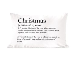 Sierkussens - Kussentjes Woonkamer - 60x40 cm - Kerst - Quotes - Christmas definitie - Spreuken - Woordenboek - Kerstversiering - Kerstdecoratie voor binnen - Woonkamer