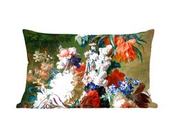 Sierkussens - Kussentjes Woonkamer - 60x40 cm - Kunst - Oude meesters - Boeket bloemen in een urn