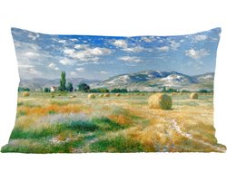 Sierkussens - Kussentjes Woonkamer - 60x40 cm - Landschap - Strobalen - Bergen - Wolken