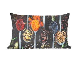Sierkussens - Kussentjes Woonkamer - 60x40 cm - Lepel - Specerijen - Kruiden - Eten - Tafel