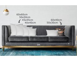 Sierkussens - Kussentjes Woonkamer - 60x40 cm - Lichtjes - Champagne - Dienblad - Glazen