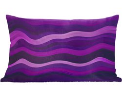 Sierkussens - Kussentjes Woonkamer - 60x40 cm - Lijnen - Golven - Paars - Abstract