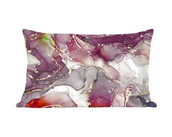 Sierkussens - Kussentjes Woonkamer - 60x40 cm - Marmer - Rood - Paars - Goud