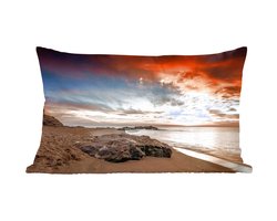 Sierkussens - Kussentjes Woonkamer - 60x40 cm - Strand - Stenen - Avond - Lucht - Natuur