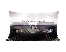 Sierkussens - Kussentjes Woonkamer - 60x40 cm - Typemachine - Papier - Vintage - Quote