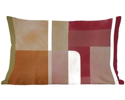 Sierkussens - Kussentjes Woonkamer - 60x40 cm - Vlakken - Abstract - Bordeaux - Lijnen