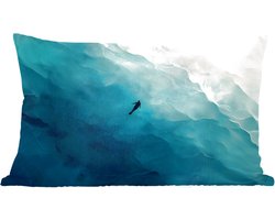 Sierkussens - Kussentjes Woonkamer - 60x40 cm - Zee - Silhouet - Abstract - Blauw