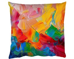 Sierkussens - Kussentjes Woonkamer - 60x60 cm - Abstract - Verflook - Modern - Kleurrijk
