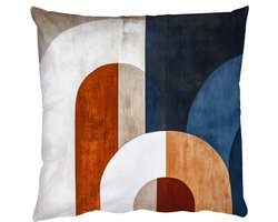 Sierkussens - Kussentjes Woonkamer - 60x60 cm - Abstract - Vormen - Donkerblauw
