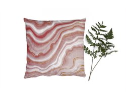 Sierkussens - Kussentjes Woonkamer - 60x60 cm - Agaat - Roze - Stenen - Kristal