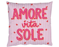 Sierkussens - Kussentjes Woonkamer - 60x60 cm - Amore vita sole - Roze - Hartjes