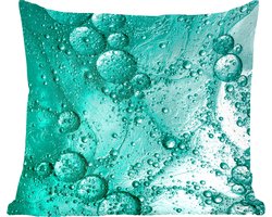 Sierkussens - Kussentjes Woonkamer - 60x60 cm - Druppels op een turquoise achtergrond