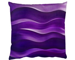 Sierkussens - Kussentjes Woonkamer - 60x60 cm - Golven - Abstract - Paars