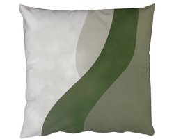 Sierkussens - Kussentjes Woonkamer - 60x60 cm - Japandi - Groen - Abstract - Modern