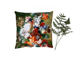 Sierkussens - Kussentjes Woonkamer - 60x60 cm - Kunst - Oude meesters - Boeket bloemen in een urn