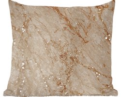Sierkussens - Kussentjes Woonkamer - 60x60 cm - Marmer - Bruin - Luxe