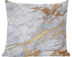 Sierkussens - Kussentjes Woonkamer - 60x60 cm - Marmer - Grijs - Goud