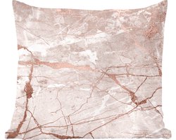 Sierkussens - Kussentjes Woonkamer - 60x60 cm - Marmer - Oud roze - Roze