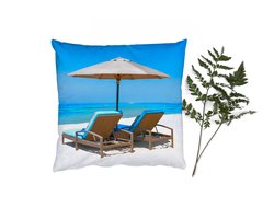 Sierkussens - Kussentjes Woonkamer - 60x60 cm - Strandstoel - Parasol - Zomer - Zee